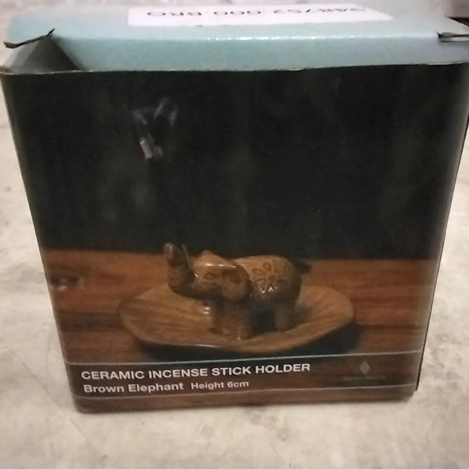 SENSE AROMA CERAMIC BROWN ELEPHANT INCENSE HOLDER 