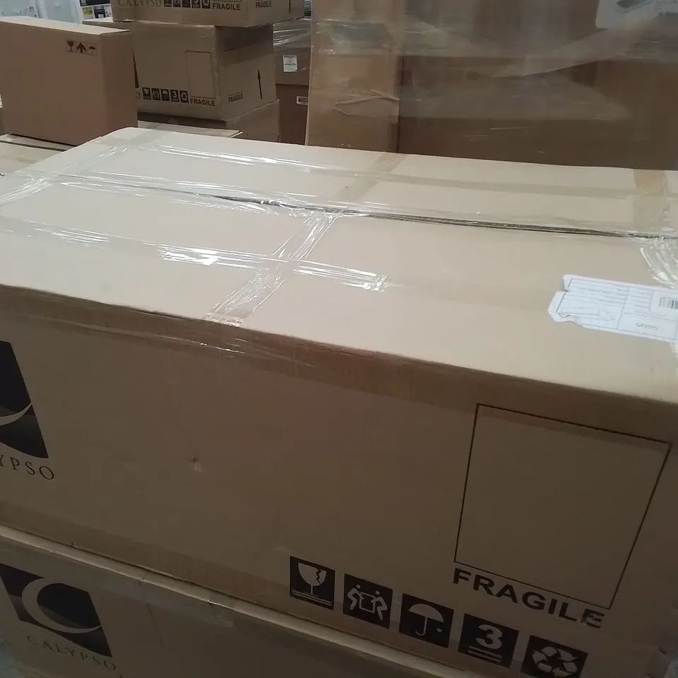 BOXED AS NEW CALYPSO ONETA SINGLE DRAWER WH VANITY UNIT IN DOVE GREY - 980X380X600MM