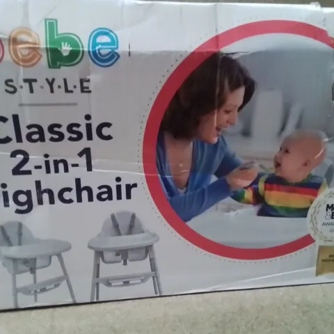 BOXED BEBE STYLE CLASSIC 2IN1 HIGH CHAIR 