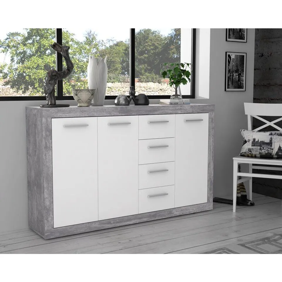 BOXED PASTORE COMBI CHEST GREY/WHITE -(2 BOXES)