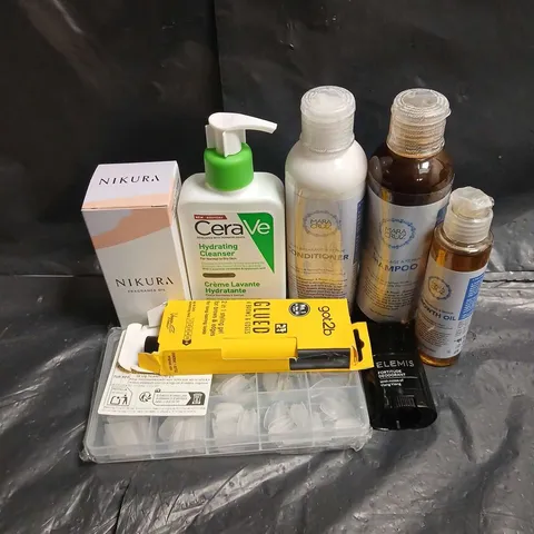 APPROXIMATEY 20 ASSORTED HEALTH AND BEAUTY PRODUCTS TO INCLUDE - NIKURA FRAGRANCE OIL - GOT2B GLUED BROW STYLING GEL - CERAVE HYDRATING CLEANSER - ETC