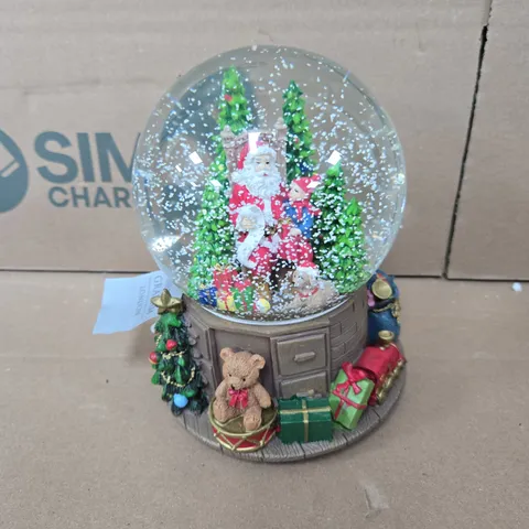 GISELA GRAHAM SANTA WITH TOYS MUSICAL SNOW GLOBE