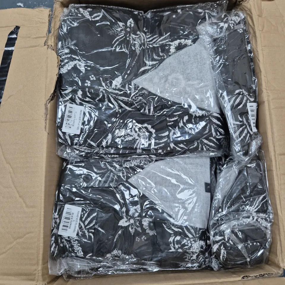 BOX OF APPROXIMATELY 30 NIGHT SUIT FLANNELS IN BLACK FLOWER SIZE L - COLLECTION ONLY