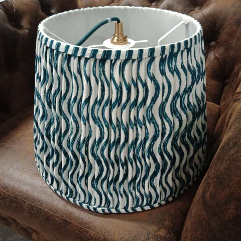 LAMPSHADE WITH BLUE WAVY PATTERN