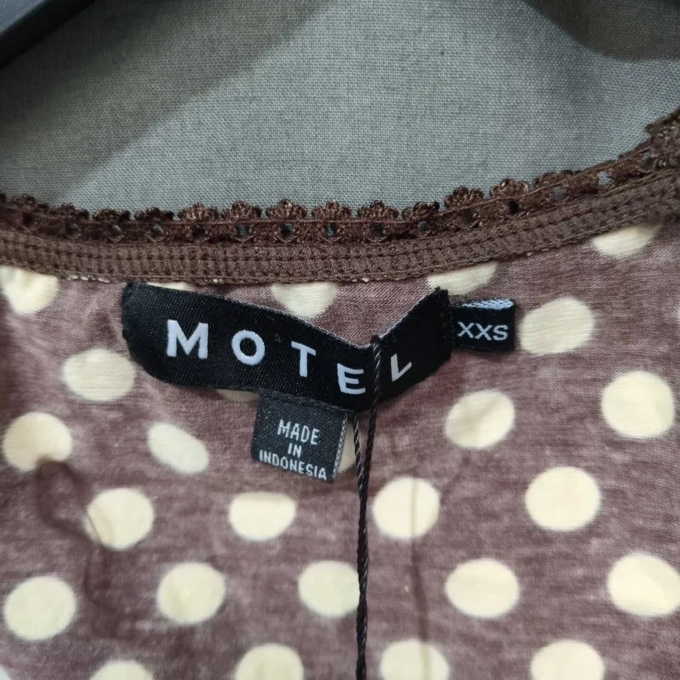 MOTEL BROWN POLKA DOT TANK TOP – UK6