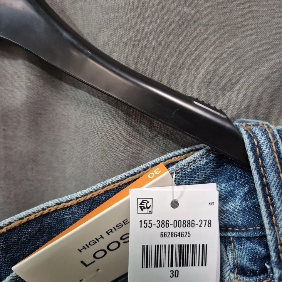 ABERCROMBIE & FITCH HIGH RISE LOOSE JEANS – BLUE DENIM, SIZE 30