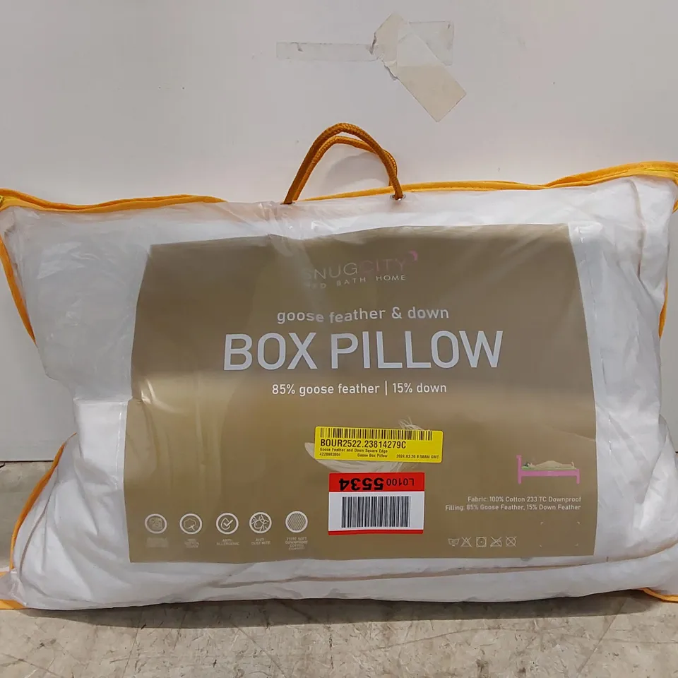 BAGGED GOOSE FEATHER AND DOWN SQUARE EDGE PILLOW (1 ITEM)
