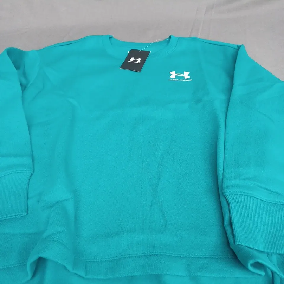 UNDER ARMOUR CREW SWEATSHIRT IN BLUE - XS