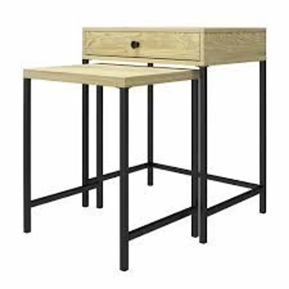 BOXED TAMLIN NESTING END TABLE LINSEED OAK