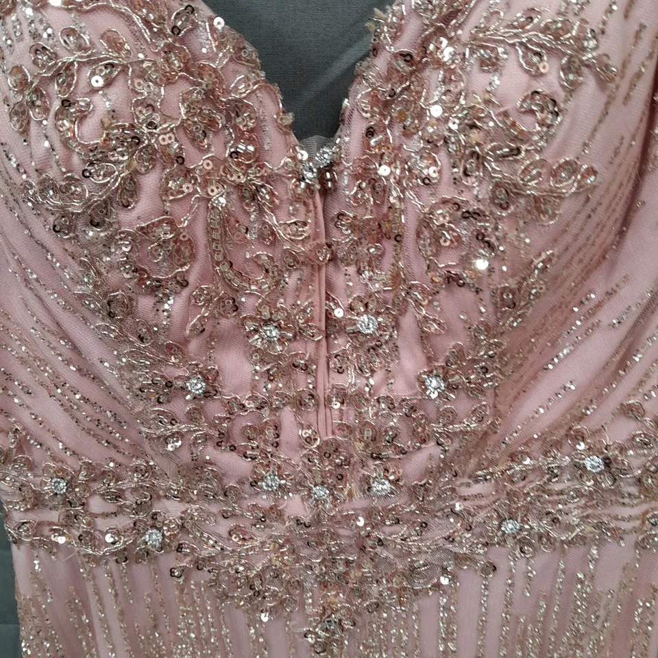 TIFFANY DESIGN EMBELLISHED OCCASIONAL DRESS IN ROSE GOLD - 4