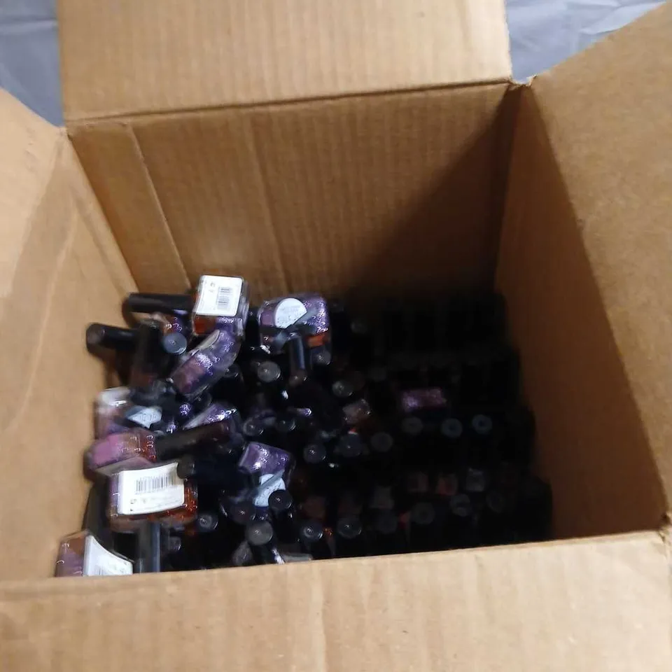 BOX OF APPROXIMATELY 140 CIATE PAINT POTS NAIL POLISH – GLITTER PURPLE, 13.5ML-NO EXPIRY DATE SHOWN 