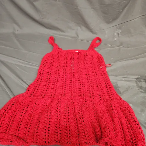 CELANDINE SCOOP KNIT MINI DRESS IN RED SIZE L