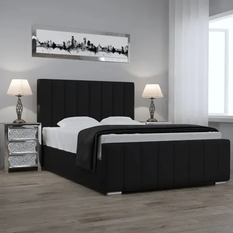 JESSIE SMALL DOUBLE BEDFRAME IN BLACK (1 BOX)
