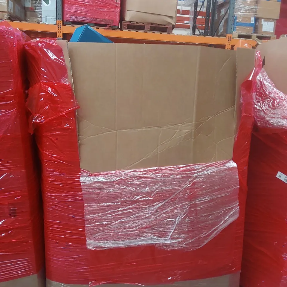 PALLET CONTAINING A LARGE QUANTITY OF ASSORTED ITEMS INCLUDING: ROLIPO STEAM CLEANER, RETRACTABLE SAFETY GATE, STITCH KIDS BIKE, WATER TABLE GAME ECT