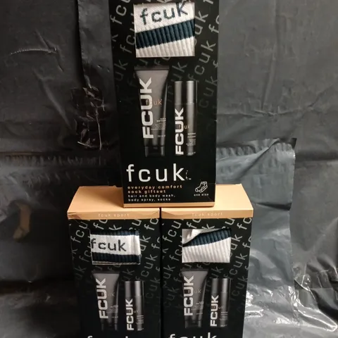 LOT OF 3 FCUK COSY AS FCUK EVERYDAY COMFORT GIFT SETS