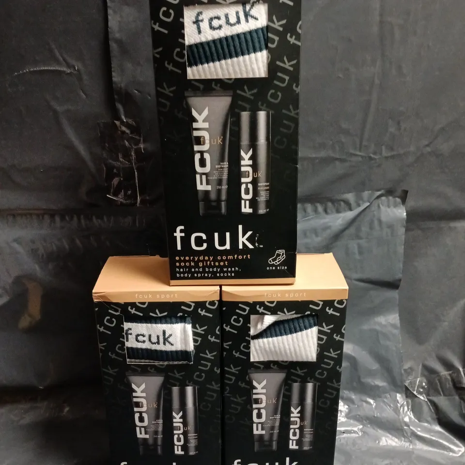 LOT OF 3 FCUK COSY AS FCUK EVERYDAY COMFORT GIFT SETS
