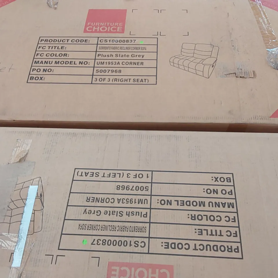 PALLET TO CONTAIN 2 X BOXED DESIGNER INCOMPLETE SOFA PARTS 