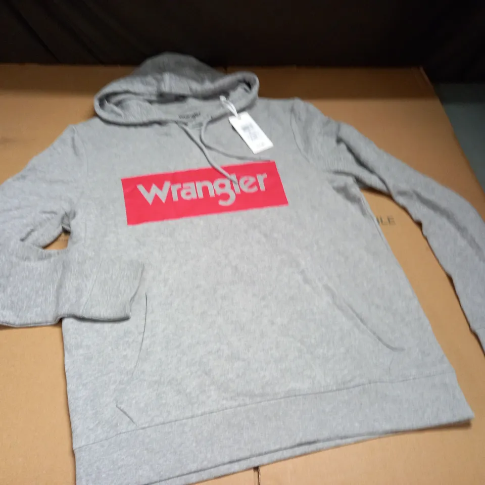 WRANGLER GREY RED LOGO HOODIE - M