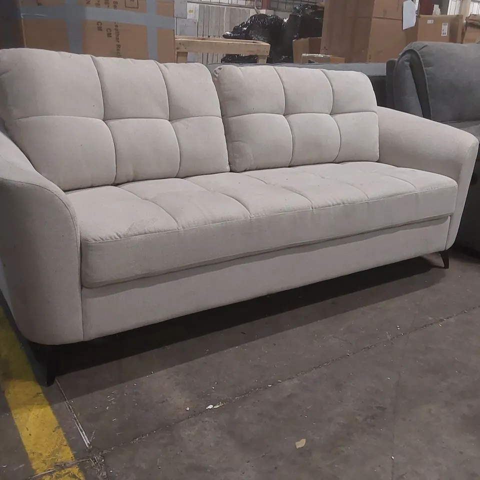 QUALITY DESIGNER 3 SEATER FABRIC UPHOLSTERED SOFA 