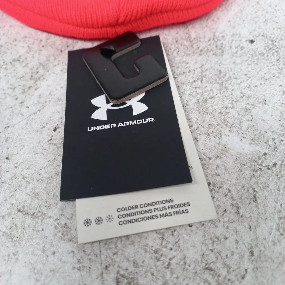 UNDER ARMOUR NEON ORANGE BEANIE HAT