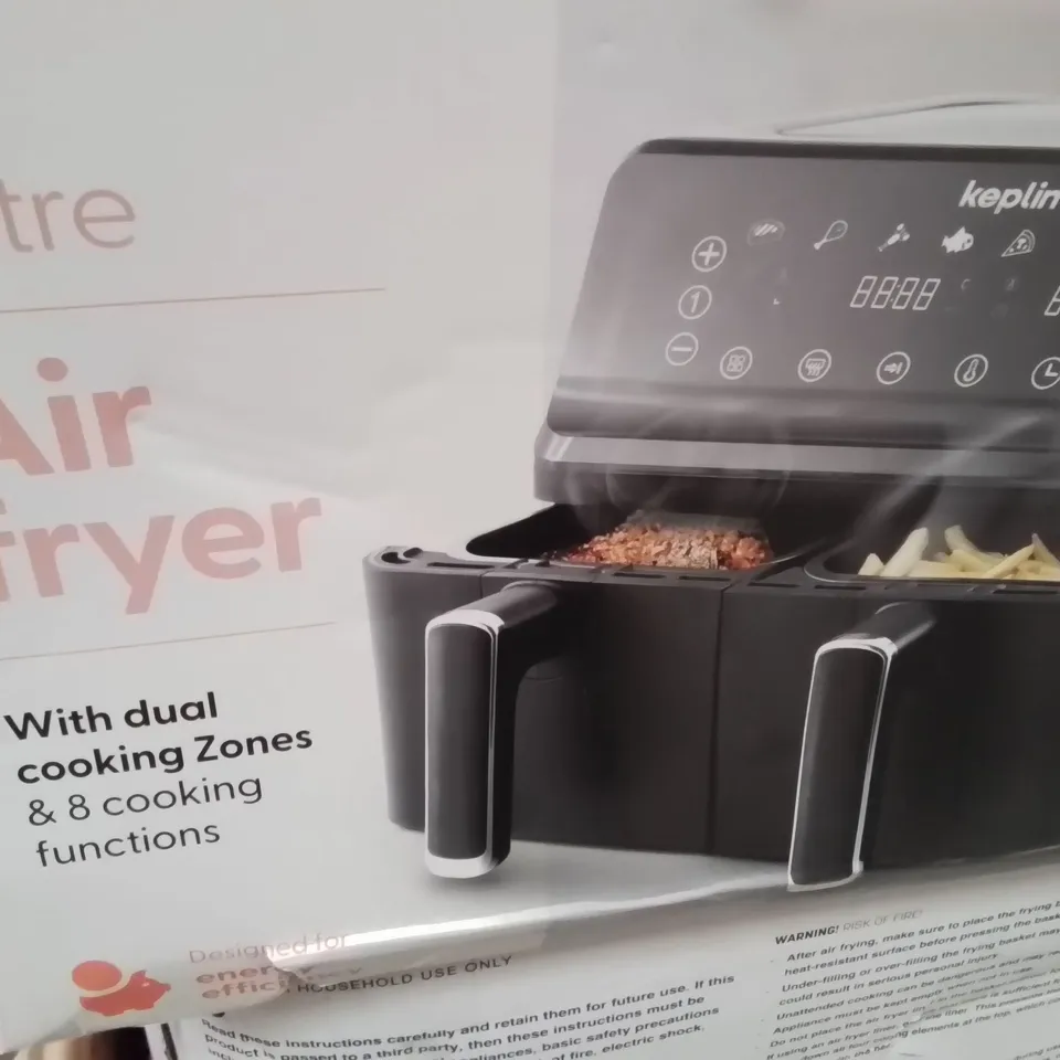 BOXED KEPLIN 9 LITRE DUAL DRAWER AIRFRYER