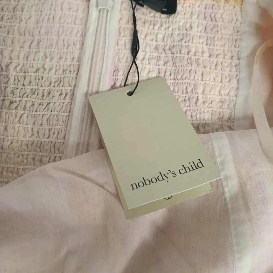 NOBODY'S CHILD DRESS, UK 12 (EU 40, USA 8) PINK FLORAL