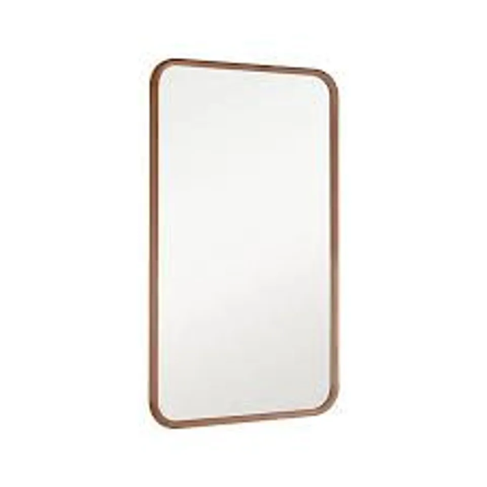 BOXED YEARN CURVED CORNER SOLID OAK FRAMED WALL MIRROR 120 x 80cm (1 BOX)