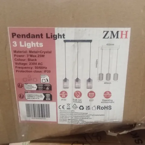 BOXED 3-LIGHT PENDANT LIGHT