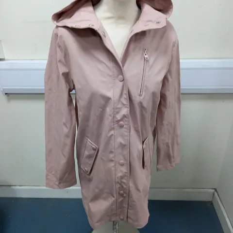 NEW LOOK SHOWER RESISTANT COAT IN PINK - UK 8