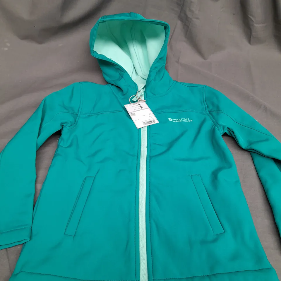 MOUNTAIN WAREHOUSE EXODUS KIDS WATER RESISTANT SOFTSHELL BLUE JACKET - 7-8 YEARS