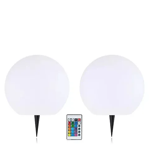 GARDEN REFLECTIONS SET OF 2 25CM SOLAR WHITE OR COLOUR CHANGING ORBS