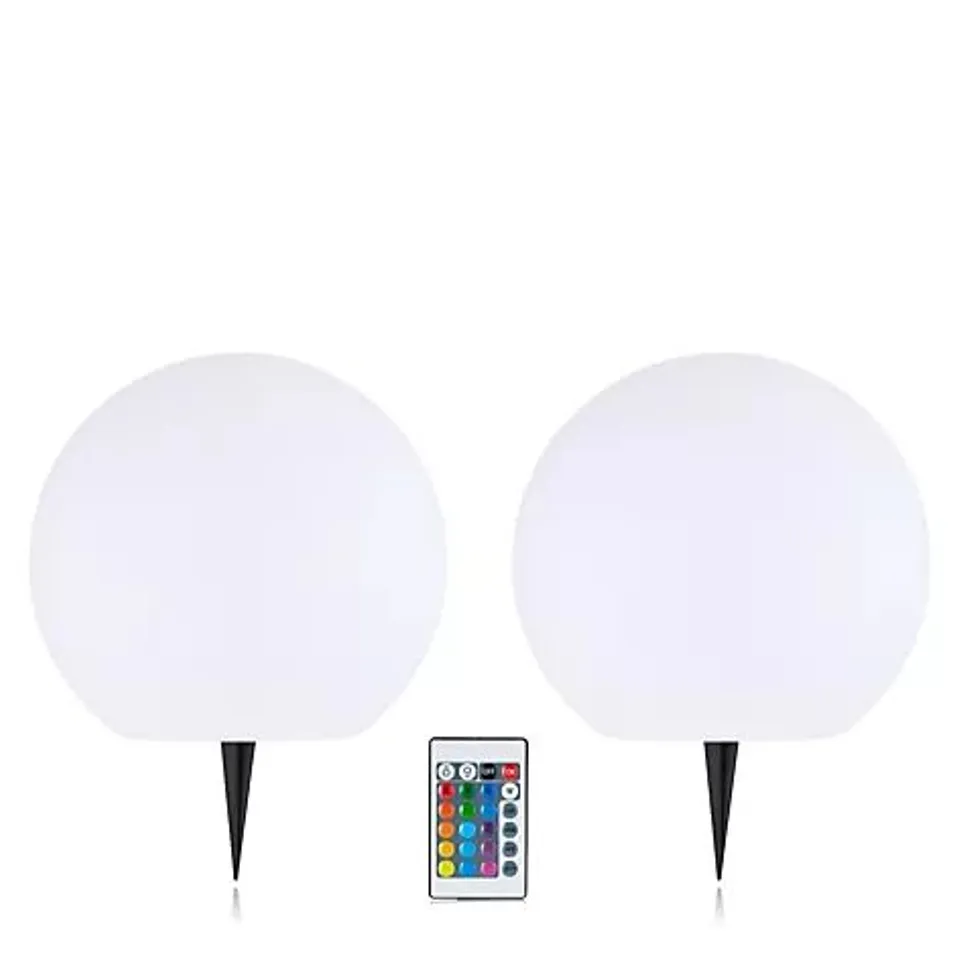 GARDEN REFLECTIONS SET OF 2 25CM SOLAR WHITE OR COLOUR CHANGING ORBS
