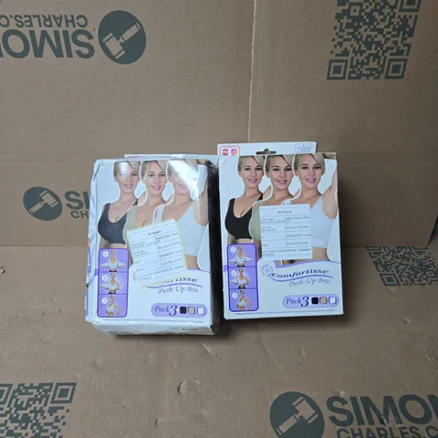 2 X 3 PACK COMFORTISSE PUSH UP BRA LARGE BOXED