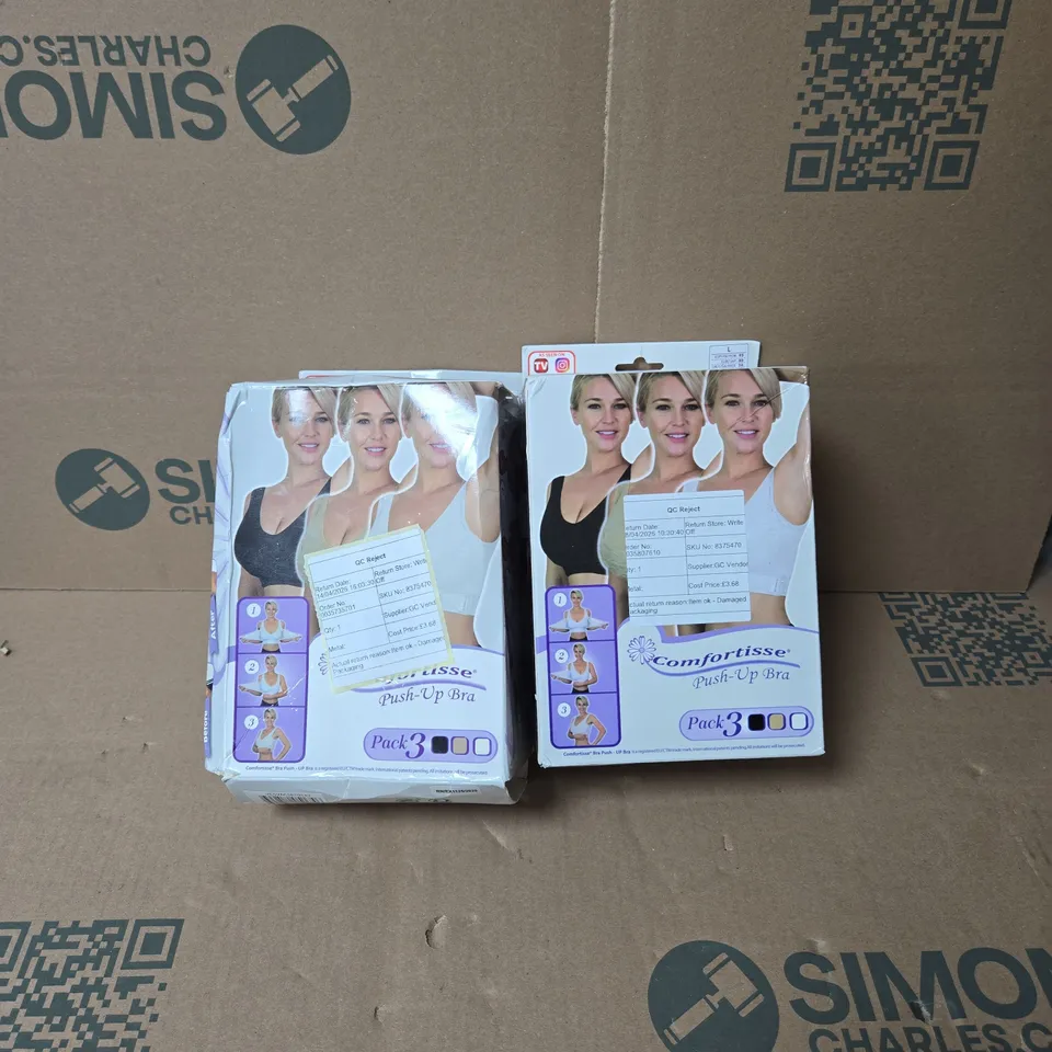 2 X 3 PACK COMFORTISSE PUSH UP BRA LARGE BOXED