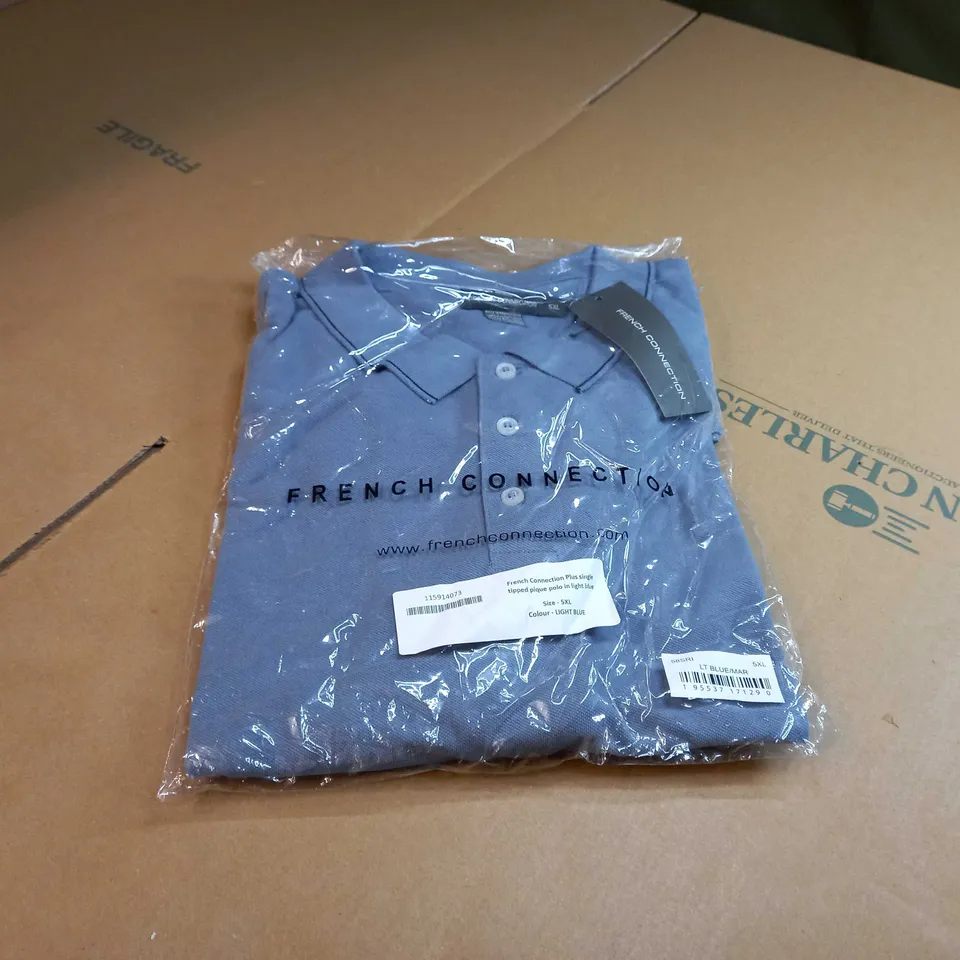 PACKAGED FRENCH CONNECTION LIGHT BLUE POLO TOP - 5XL