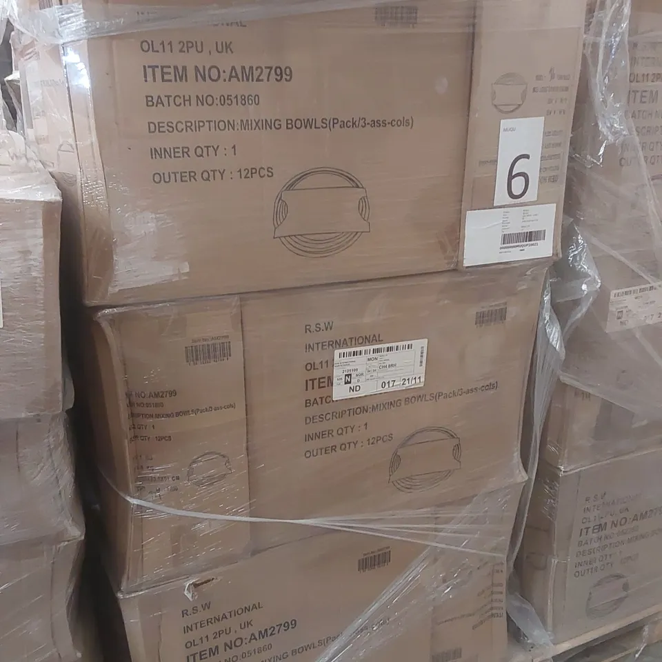 PALLET CONTAINING APPROXIMATELY 160x COOKHOUSE 3PCS MIXING BOWLS