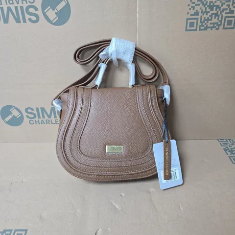 ASSOTS LONDON CARMEL BAG TAN PEBBLE GRAIN TAGGED