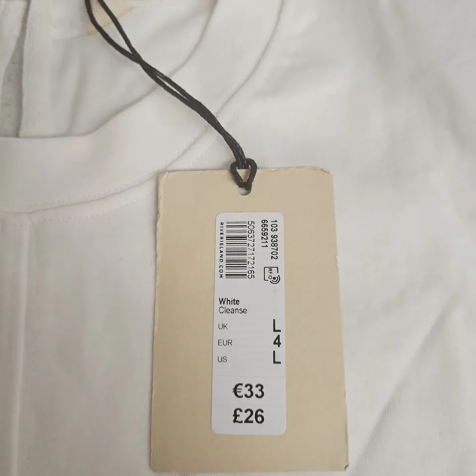 RIVER ISLAND STUDIOS RELAXED WHITE TOP – UK L