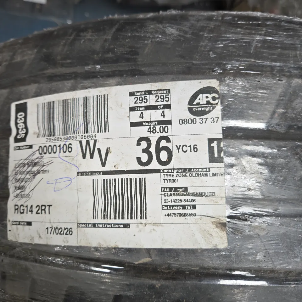 CAR TYRE  – WRAPPED IN PROTECTIVE PACKAGING 