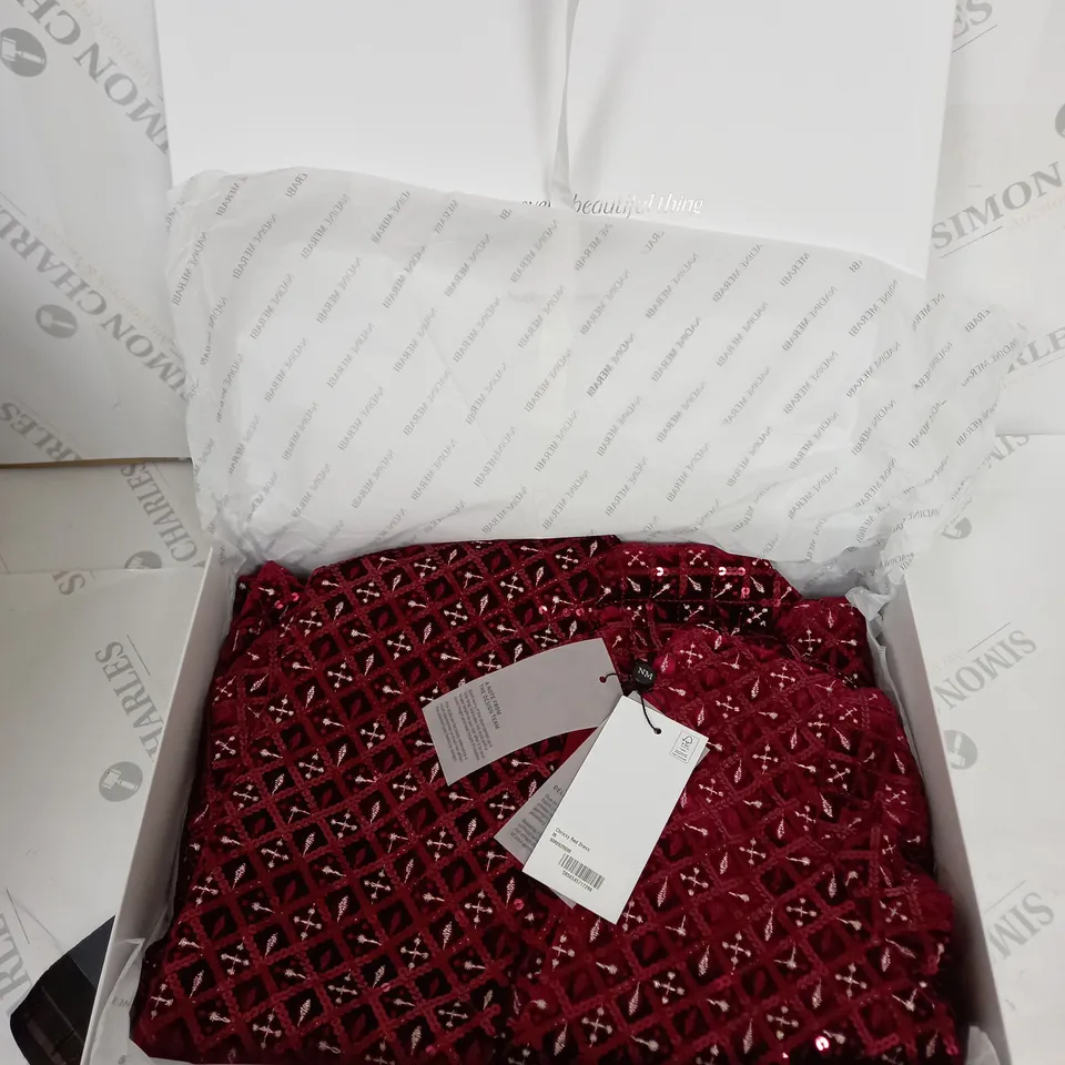 BOXED NADINE MERABI CHRISSY RED DRESS SIZE M