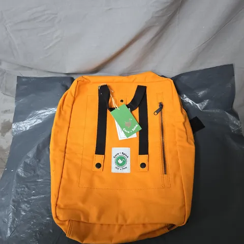 CORA + SPINK ORANGE BACKPACK WITH BLACK STRAPS