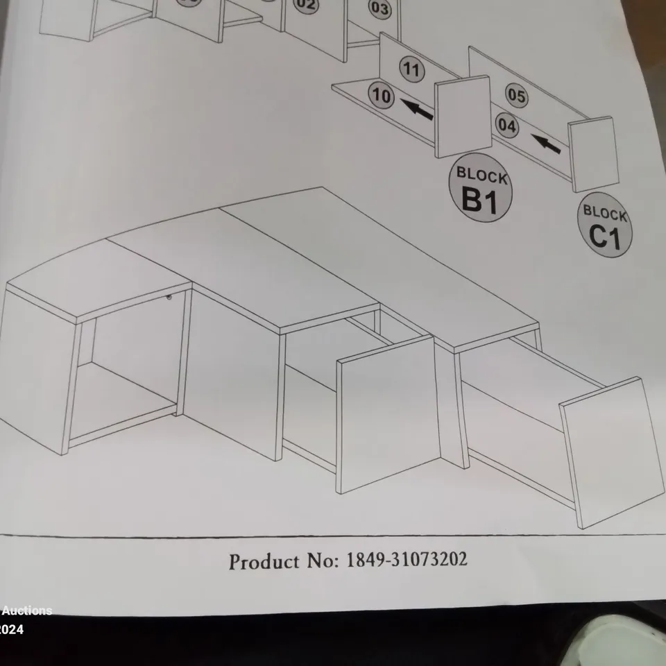 BOXED COMPACT 3 PART MOCKA - ANTHRACITE TV STAND (2 BOXES)