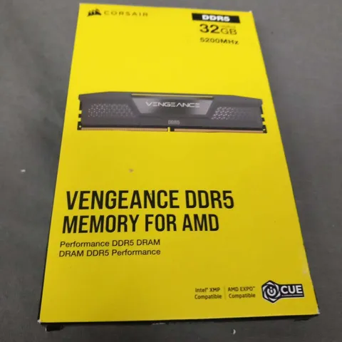 BOXED CORSAIR DDR5 32GB 16GB X 2 5200MHZ VENEGEANCE MEMORY FOR AMD