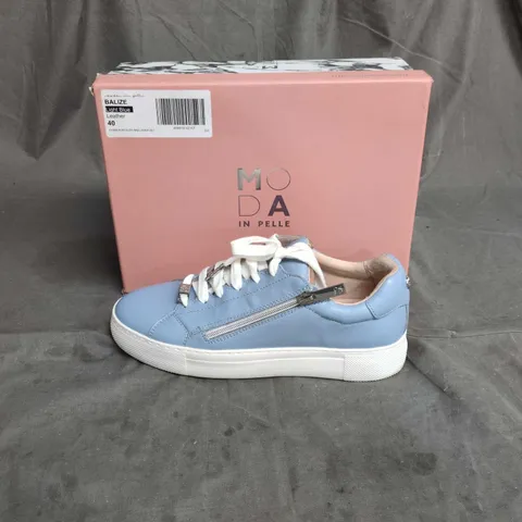 MODA IN PELLE BLUE LEATHER SNEAKERS – UK 7 (EU 40)