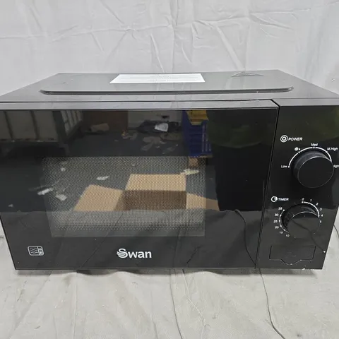 SWAN 20L 700W MANUAL MICROWAVE - BLACK - COLLECTION ONLY 