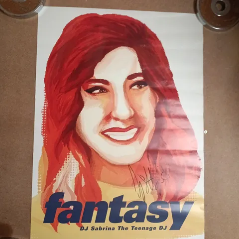 SIGNED DJ SABRINA THE TEENAGE DJ FANTASY POSTER