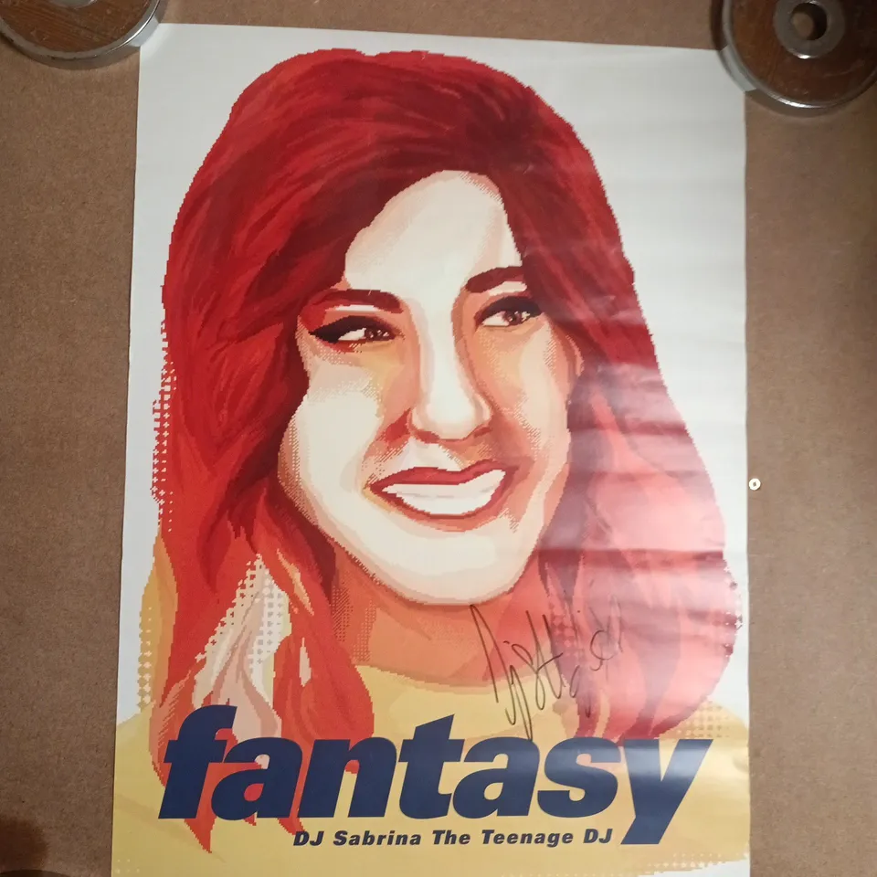 SIGNED DJ SABRINA THE TEENAGE DJ FANTASY POSTER