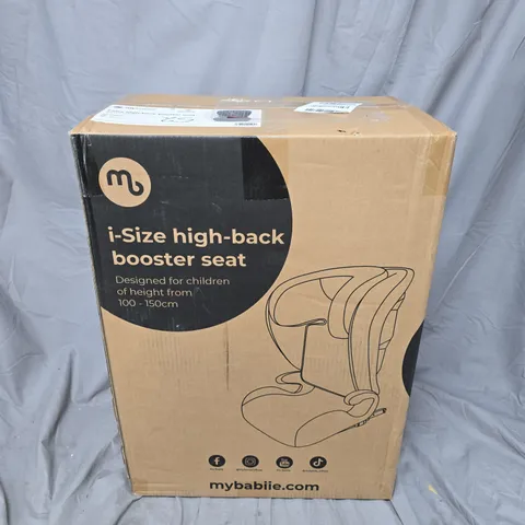 BOXED MY BABIIE MBCS23 HIGH-BACK BOOSTER R129 CAR SEAT WITH ISOFIX - QUILTED BLACK 
