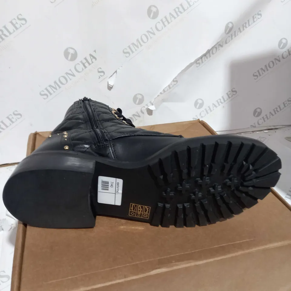 DUNE LONDON BLACK LEATHER ANKLE BOOTS SIZE 7