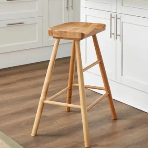BOXED LOXWOOD COUNTER HEIGHT BAR STOOL, SOLID OAK - BLACK (1 BOX)